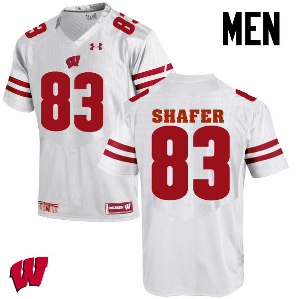 Men Wisconsin Badgers #83 Allan Shafer College Football Jerseys-White - Click Image to Close